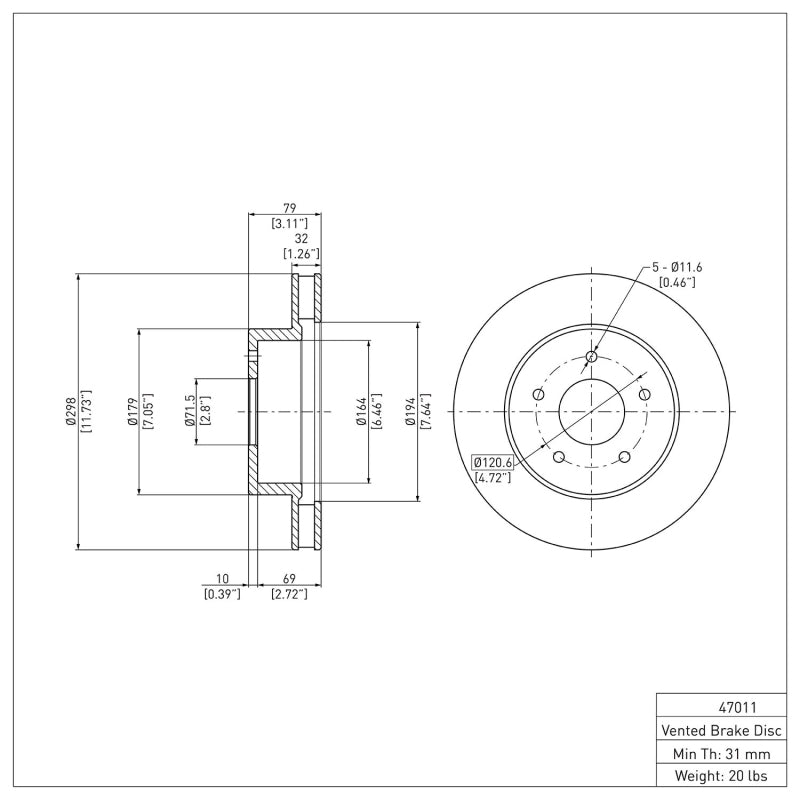 R1 63-82 Chevrolet Corvette Front Brake Rotor