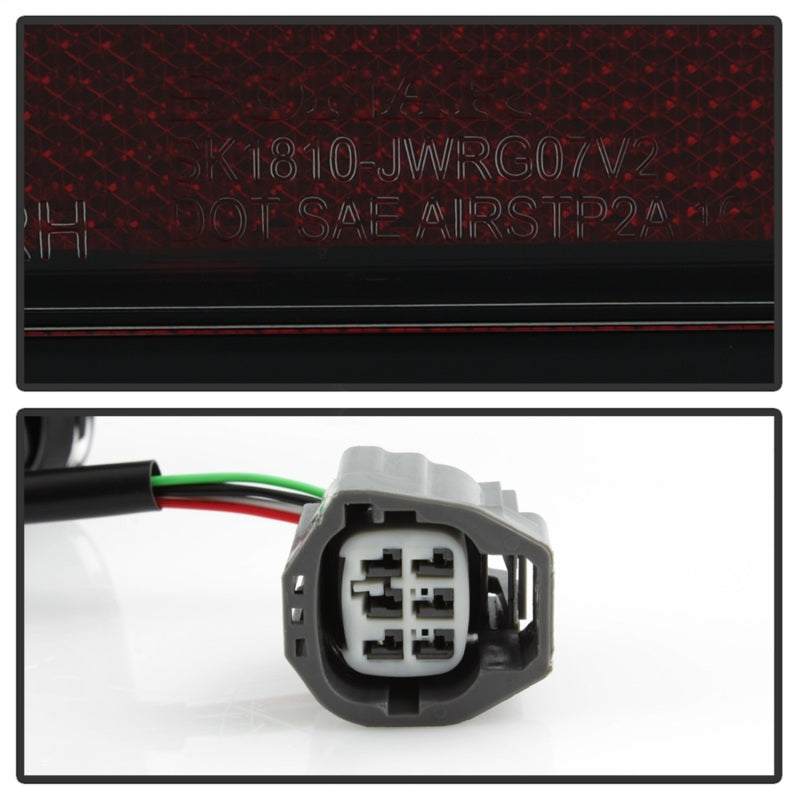 Spyder 07-16 Jeep Wrangler Version 2 Light Bar LED Tail Lights - Smoke (ALT-YD-JWA07V2-LBLED-BSM)