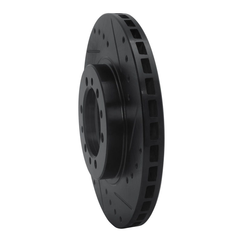 R1 90-04 Mitsubishi Montero Sport (USA/Canada) Front Right Drilled & Slotted Black Brake Rotor