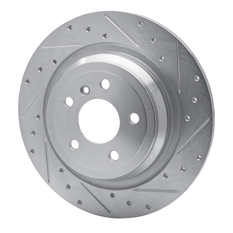 R1 12-18 Mercedes-Benz ML350 Rear Right Drilled & Slotted Silver Brake Rotor