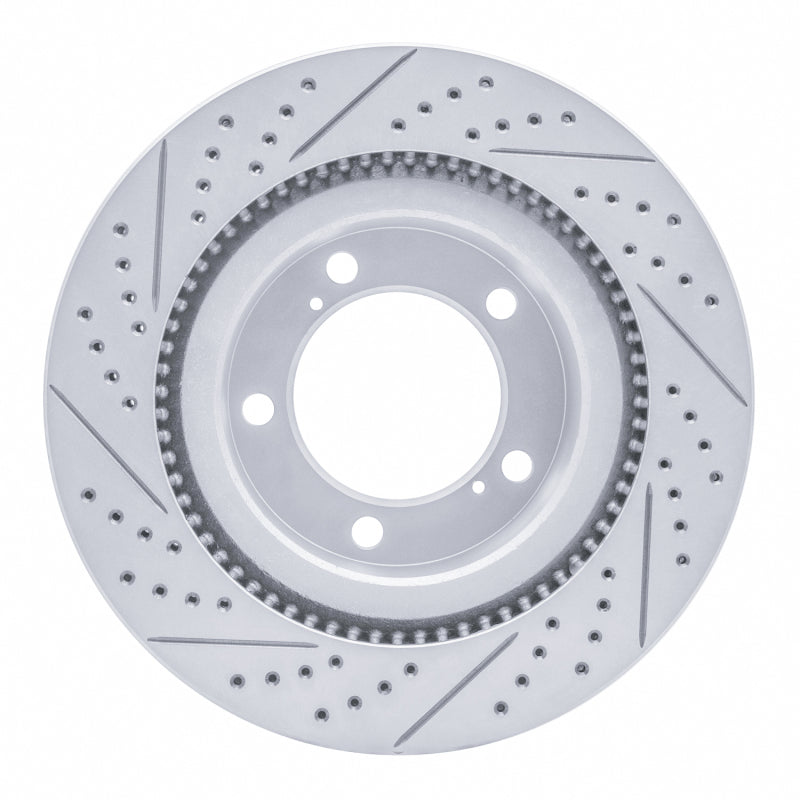 R1 07-22 Lexus LX570 Front Right Drilled & Slotted Geo-Carbon Rotor