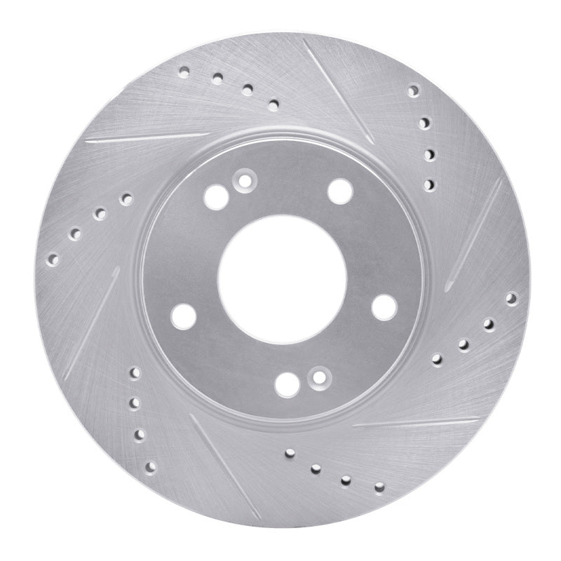 DFC 01-05 Hyundai Santa Fe Front Right Drilled & Slotted Silver Brake Rotor