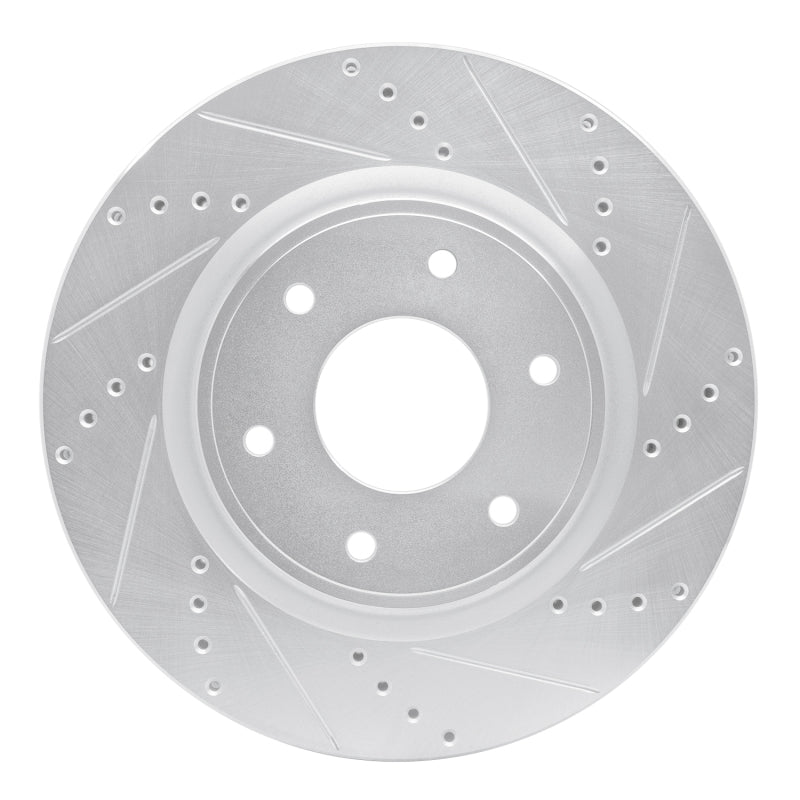 DFC 05-07 Infiniti QX56 Front Right Drilled & Slotted Silver Brake Rotor