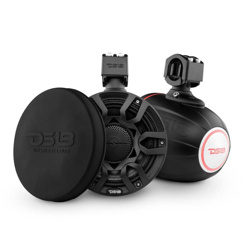 DS18 Marine And Powersports 8in 250 Watts RMS RGB LED Lights PRO-HY8.4B Incl Cover Included Black