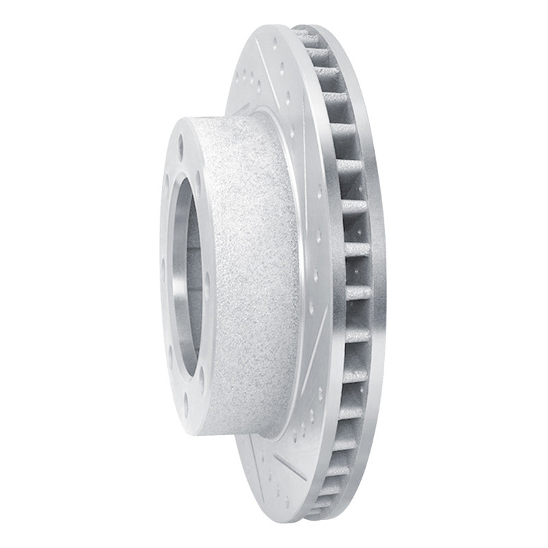 R1 76-79 Ford F-250 4WD (Excl Super Duty) Front Right Drilled & Slotted Silver Brake Rotor