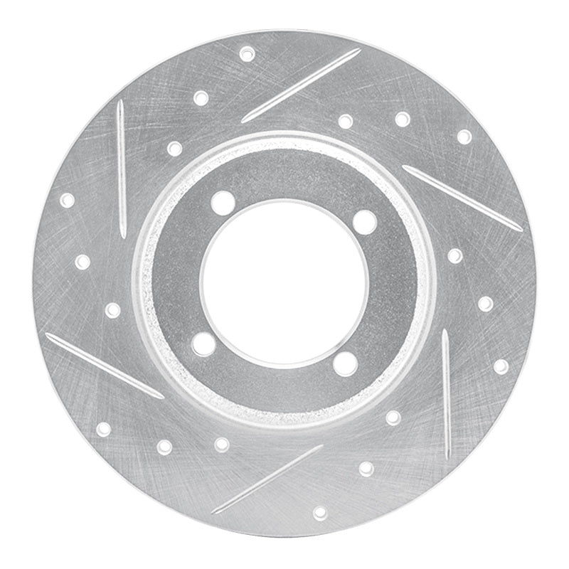 R1 78-83 Dodge COLT Front Left Drilled & Slotted Silver Brake Rotor