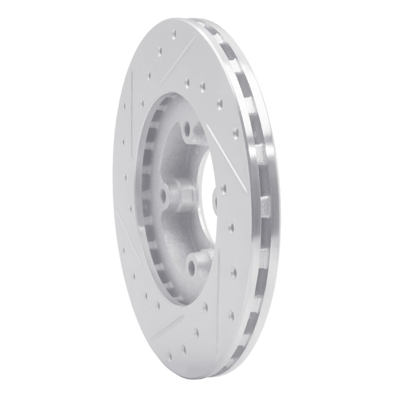 R1 86-89 Toyota Van Wagon Front Right Drilled & Slotted Silver Brake Rotor