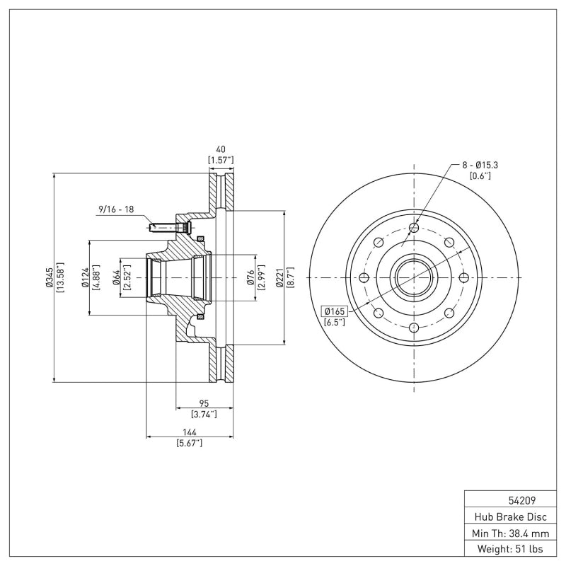 R1 08-25 Ford E-150 Front Brake Rotor