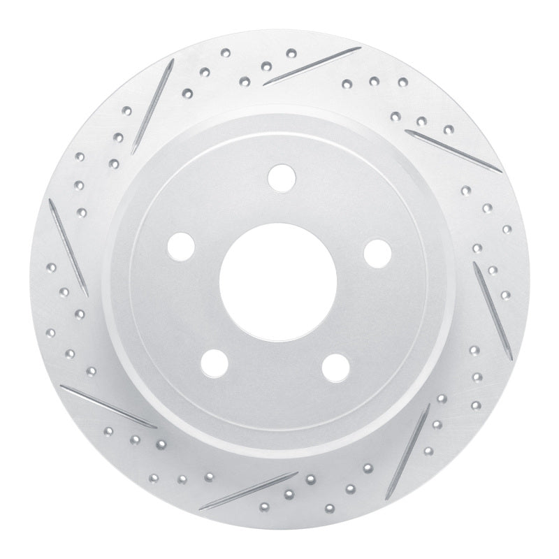 R1 05-10 Jeep Grand Cherokee Rear Left Drilled & Slotted Geo-Carbon Rotor