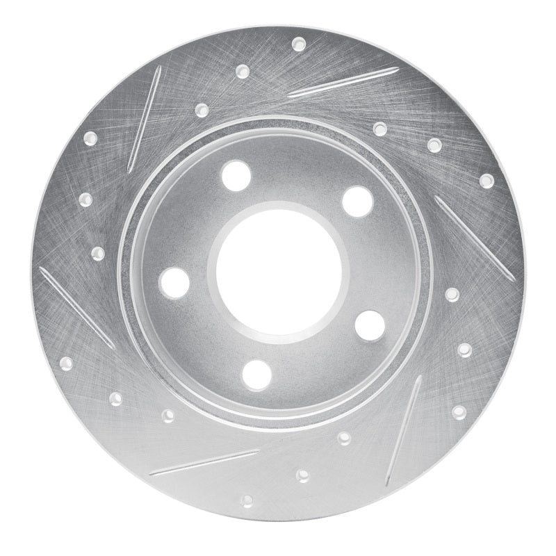 R1 04-16 Buick ALLURE Rear Right Drilled & Slotted Silver Brake Rotor