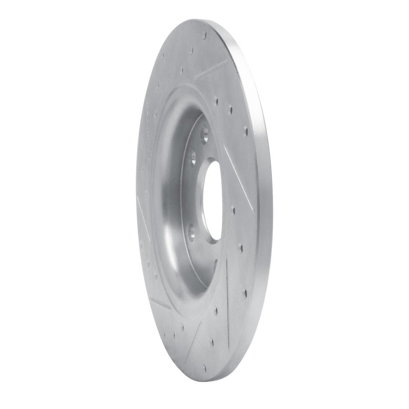 R1 17-25 Chrysler Voyager Rear Right Drilled & Slotted Silver Brake Rotor