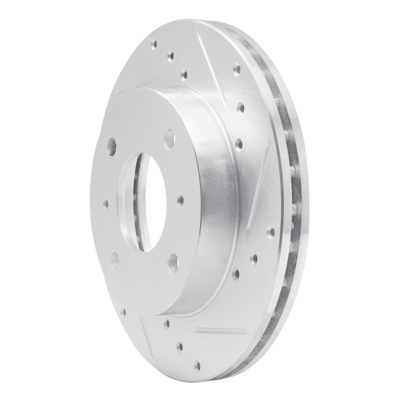 DFC 85-89 Nissan Stanza Front Right Drilled & Slotted Silver Brake Rotor