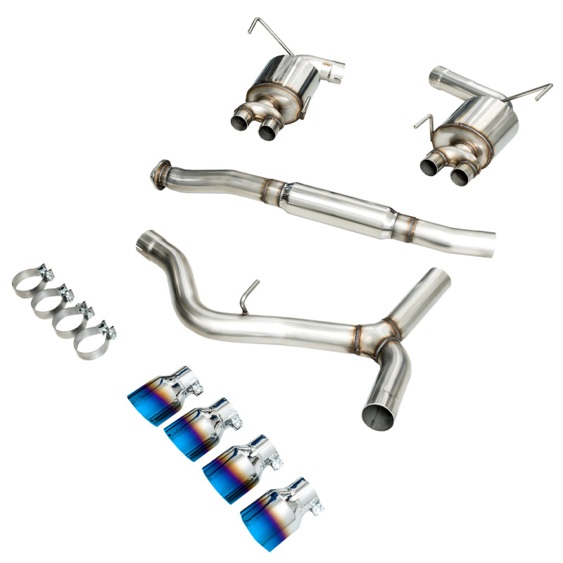 AWE Tuning 2015+ VA WRX Sedan Touring Edition Exhaust - Vapor Blue Quad Tips