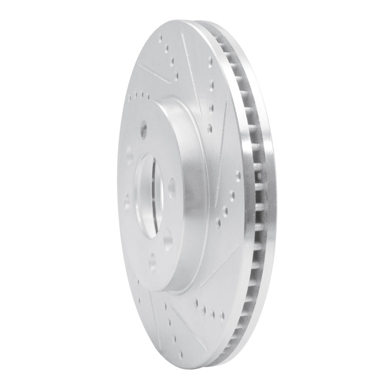 DFC 88-98 Saab 9000 Front Right Drilled & Slotted Silver Brake Rotor