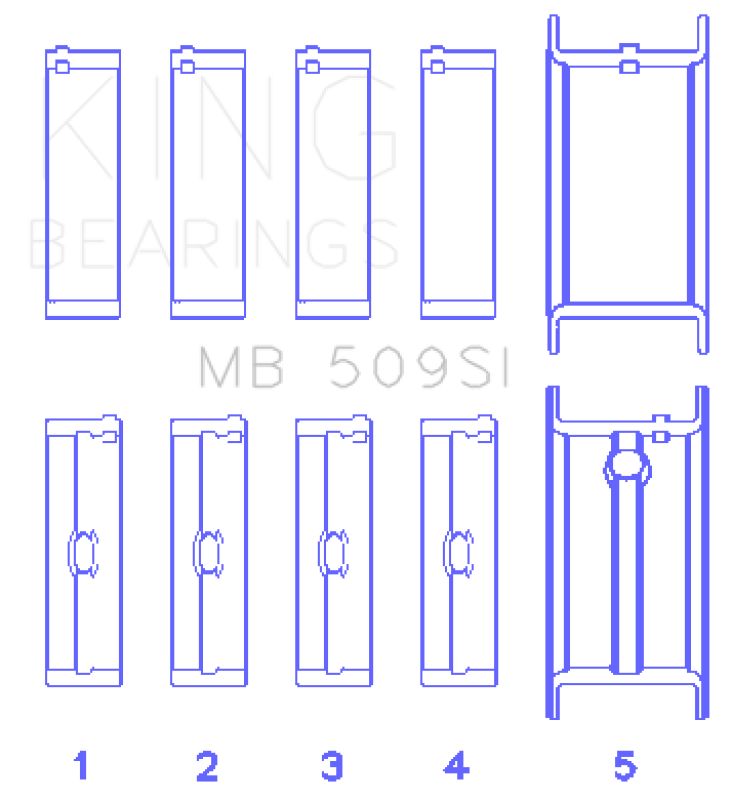 King Engine Bearings Chevrolet 400 Crankshaft Main Bearing Set (Set of 5)