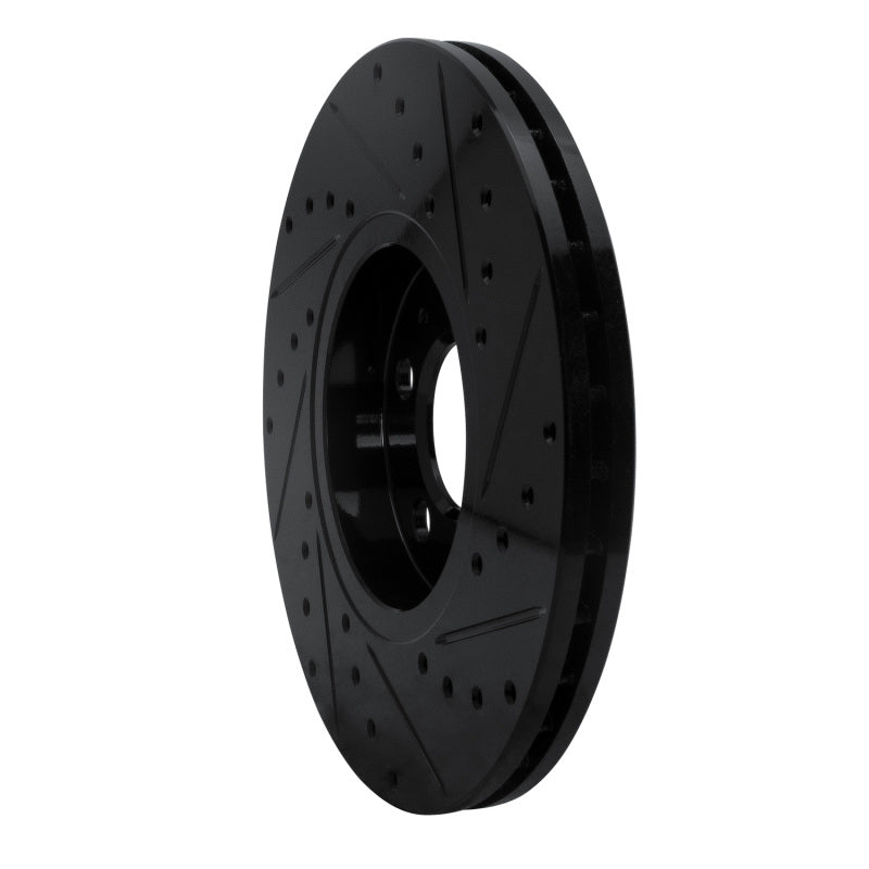 R1 98-18 Audi A1 (Mexico) Front Left Drilled & Slotted Black Brake Rotor