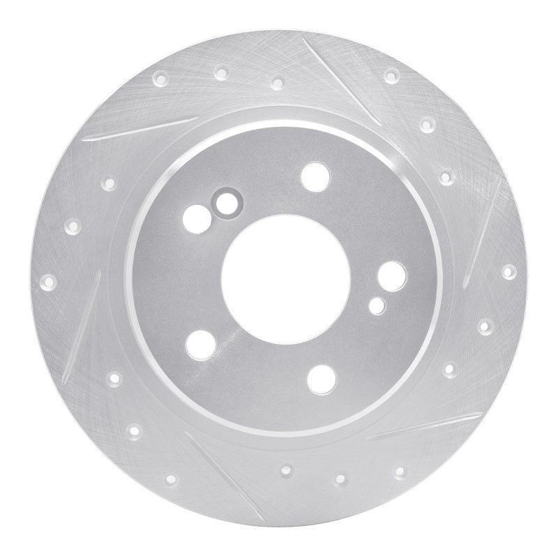 R1 90-95 Mercedes-Benz SL500 Rear Right Drilled & Slotted Silver Brake Rotor