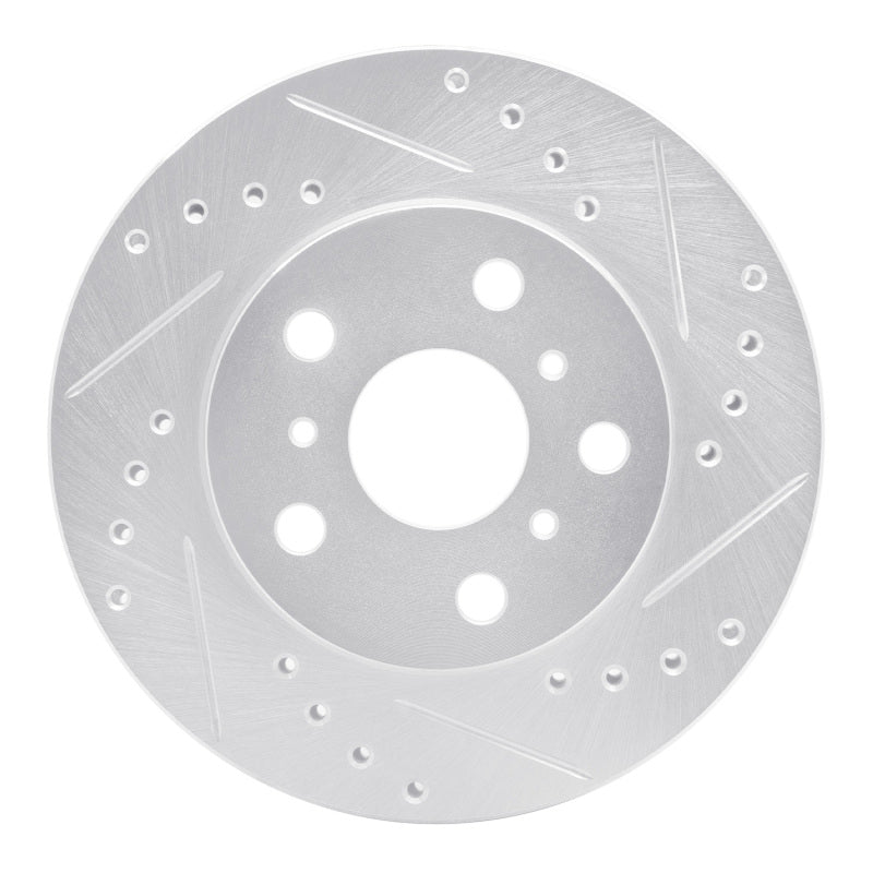 DFC 83-86 Toyota Camry Front Right Drilled & Slotted Silver Brake Rotor