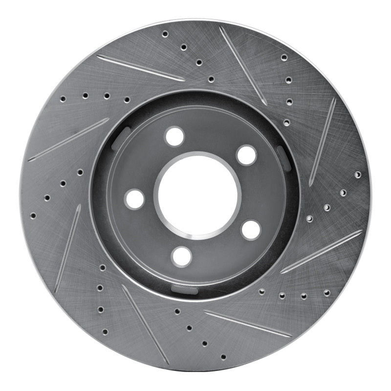 R1 03-11 Ford Crown Victoria Front Left Drilled & Slotted Silver Brake Rotor