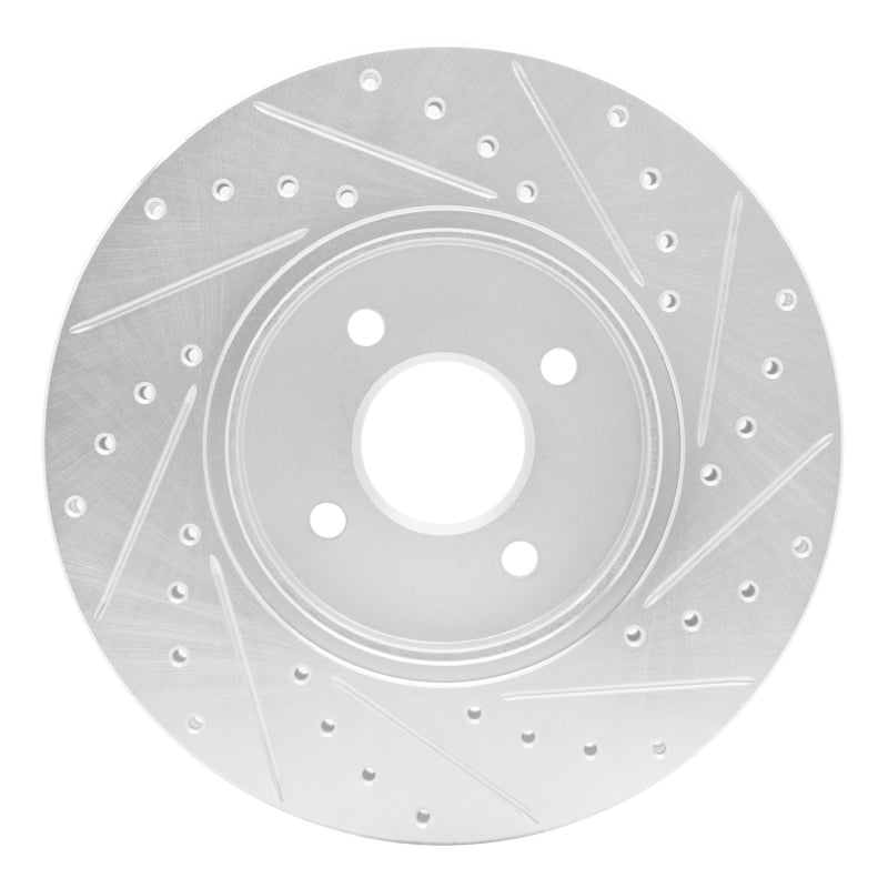 R1 02-04 Ford Focus Front Left Drilled & Slotted Silver Brake Rotor