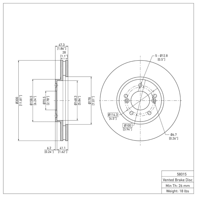 R1 1999-2004 Acura RL Front Brake Rotor