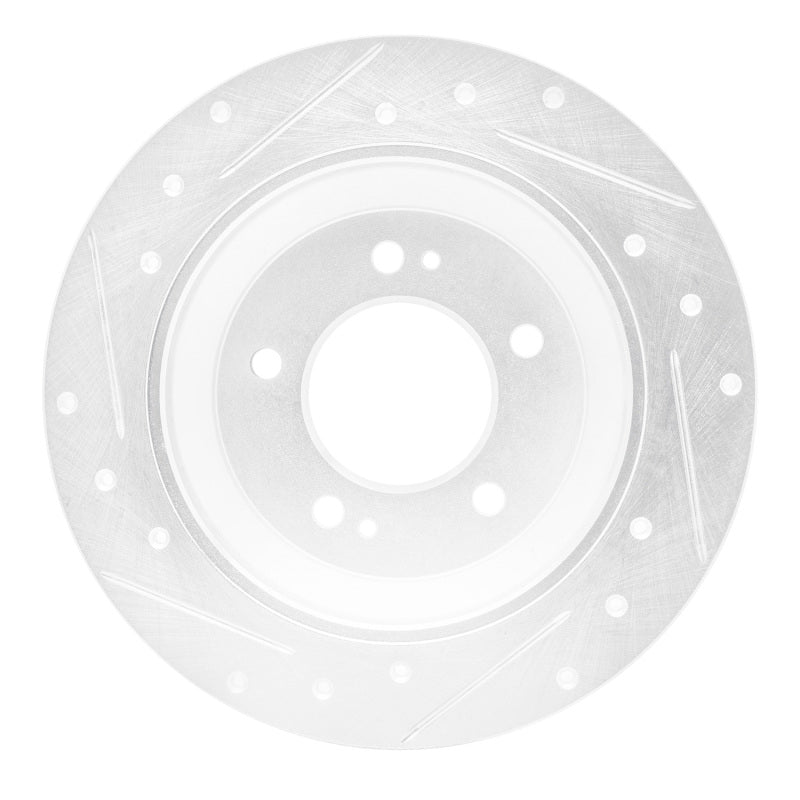 DFC 14-23 Hyundai Kona Rear Right Drilled & Slotted Silver Brake Rotor