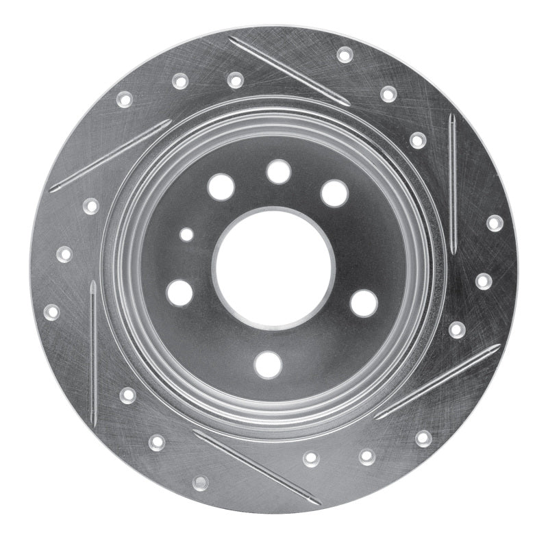 R1 94-96 Saab 900 Rear Left Drilled & Slotted Silver Brake Rotor