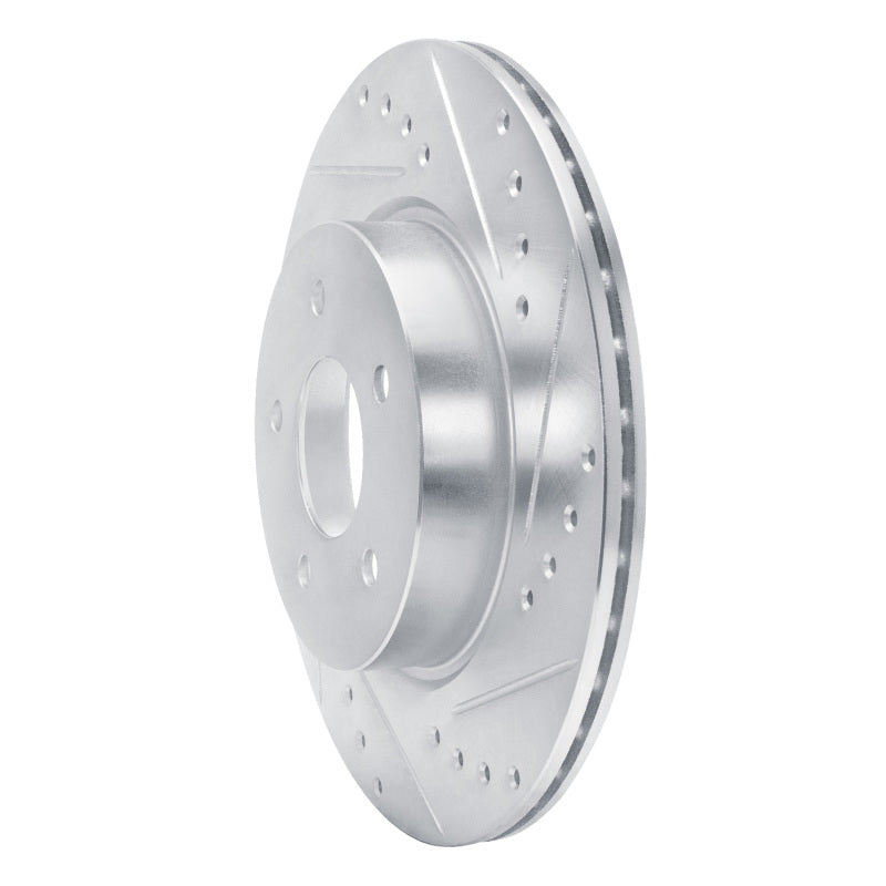 R1 19-24 Infiniti QX50 Rear Right Drilled & Slotted Silver Brake Rotor