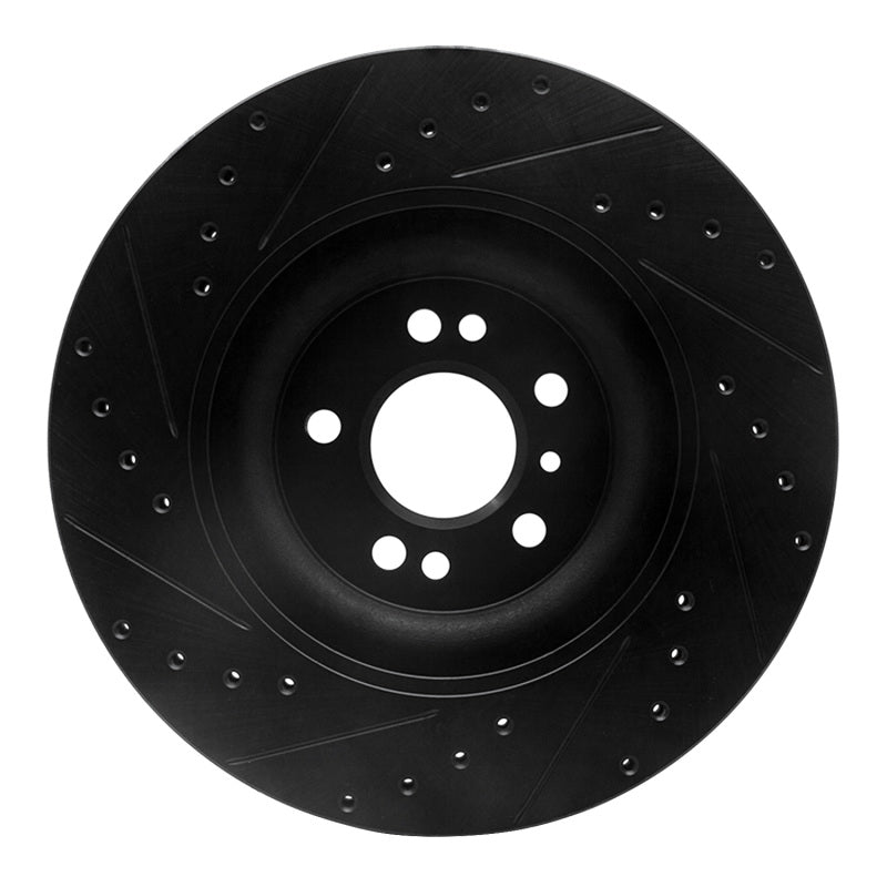 R1 06-12 Mercedes-Benz R350 Front Right Drilled & Slotted Black Brake Rotor