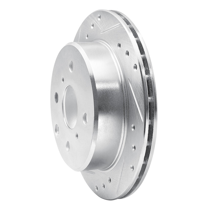 R1 84-88 Toyota Cressida Rear Left Drilled & Slotted Silver Brake Rotor