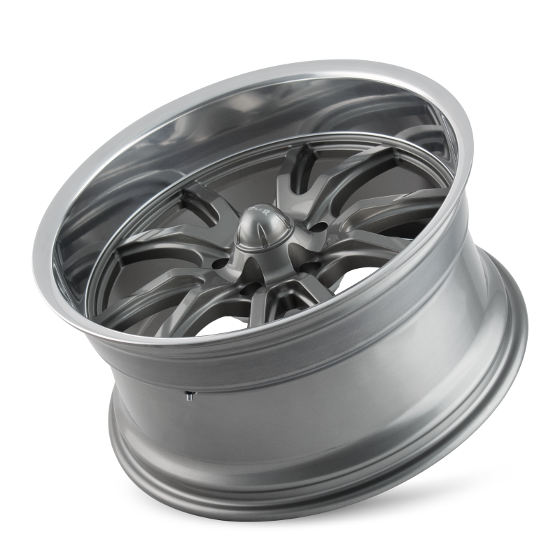 Ridler 650 20x8.5 / 5x120.65 BP / 0mm Offset / 83.82mm Hub Gloss Grey Polished Wheel