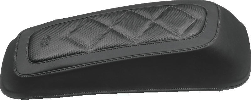 Mustang 08-21 Harley FL Touring Saddlebag Lid Covers w/Black Pearl Studs- Black
