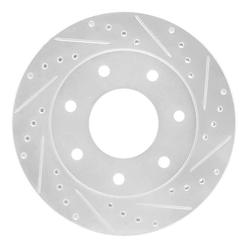 R1 97-04 Ford F-150 4WD Front Right Drilled & Slotted Silver Brake Rotor