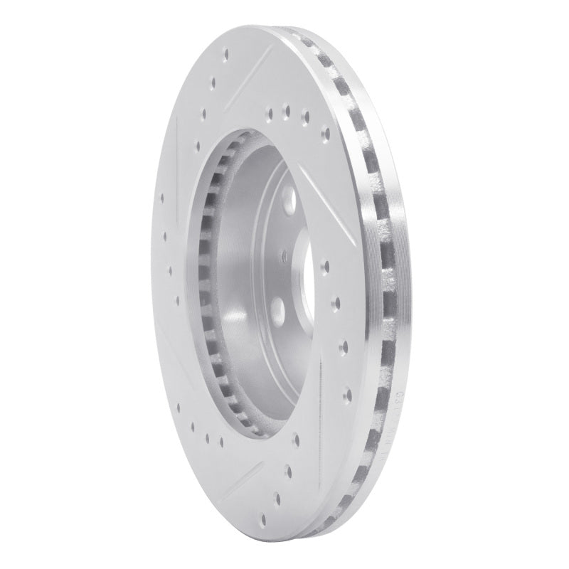 R1 83-86 Toyota Camry Front Right Drilled & Slotted Silver Brake Rotor