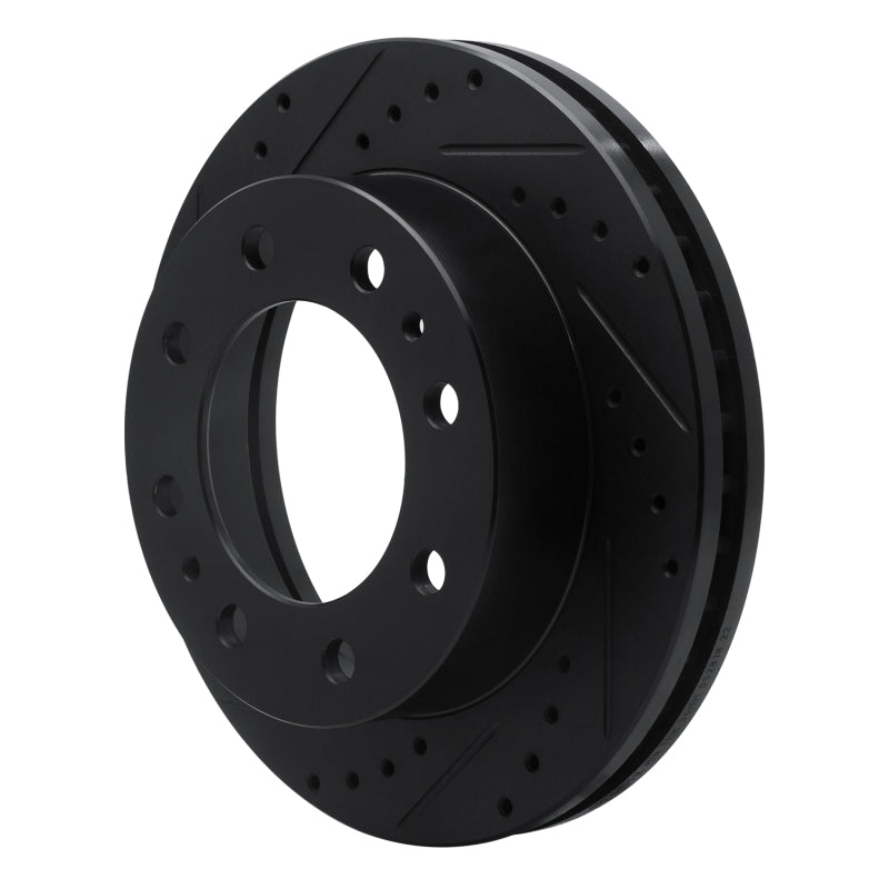 R1 08-20 Ford E-450 Super Duty Rear Left Drilled & Slotted Black Brake Rotor