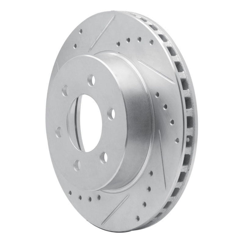 R1 91-96 Dodge Dakota 4WD Front Left Drilled & Slotted Silver Brake Rotor