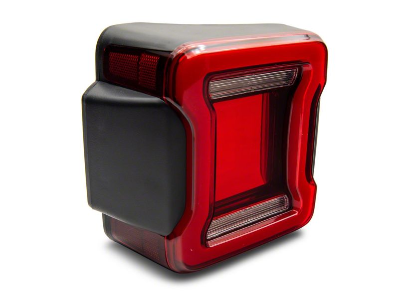 Raxiom 07-18 Jeep Wrangler JK Axial Series JL Style LED Tail Lights- Black Housing- Red Lens