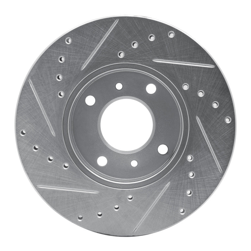 DFC 93-06 Infiniti G20 Front Right Drilled & Slotted Silver Brake Rotor