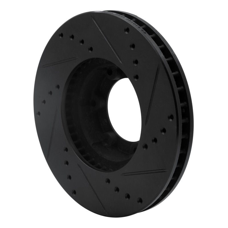 R1 89-93 Toyota Pickup Front Left Drilled & Slotted Black Brake Rotor