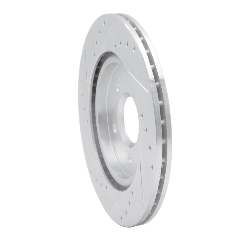 R1 00-06 Ford Thunderbird Rear Right Drilled & Slotted Silver Brake Rotor