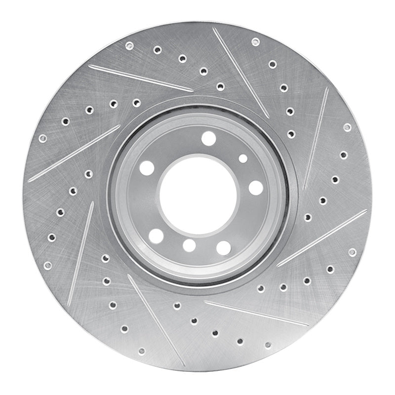 DFC 95-01 BMW 750iL Front Left Drilled & Slotted Silver Brake Rotor