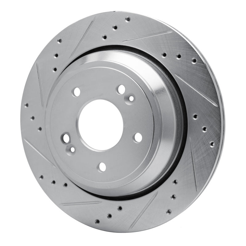 DFC 11-17 Hyundai Equus Rear Left Drilled & Slotted Silver Brake Rotor