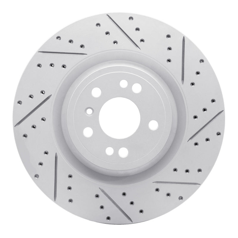 R1 13-19 Mercedes-Benz GLS350D Front Right Drilled & Slotted Geo-Carbon Rotor