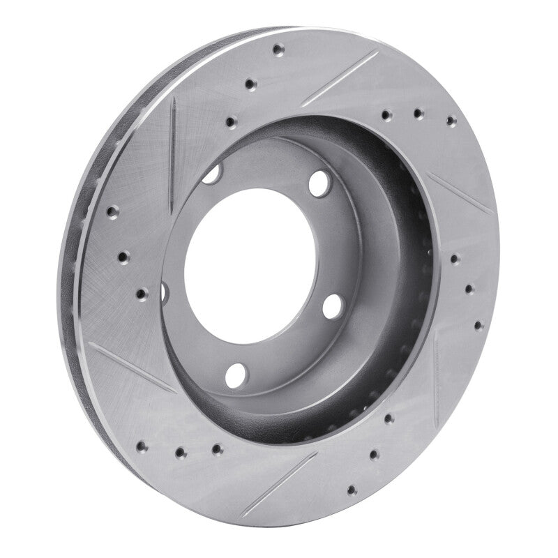 R1 76-93 Ford F-150 4WD Front Right Drilled & Slotted Silver Brake Rotor