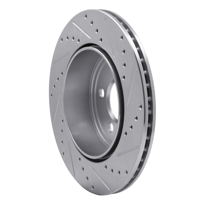 R1 05-23 Chrysler 300 Rear Left Drilled & Slotted Silver Brake Rotor