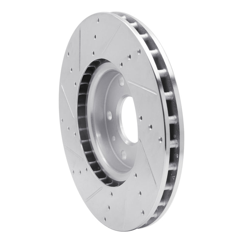 R1 14-19 Chevrolet Corvette Front Right Drilled & Slotted Silver Brake Rotor
