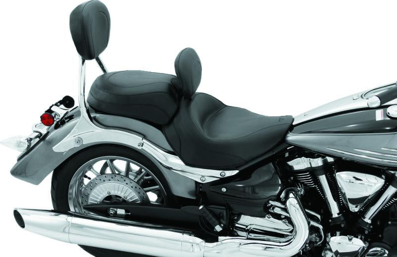 Mustang 06-15 Yamaha Roadliner, Stratoliner Wide Touring Solo Seat w/ Driver Backrest - Black