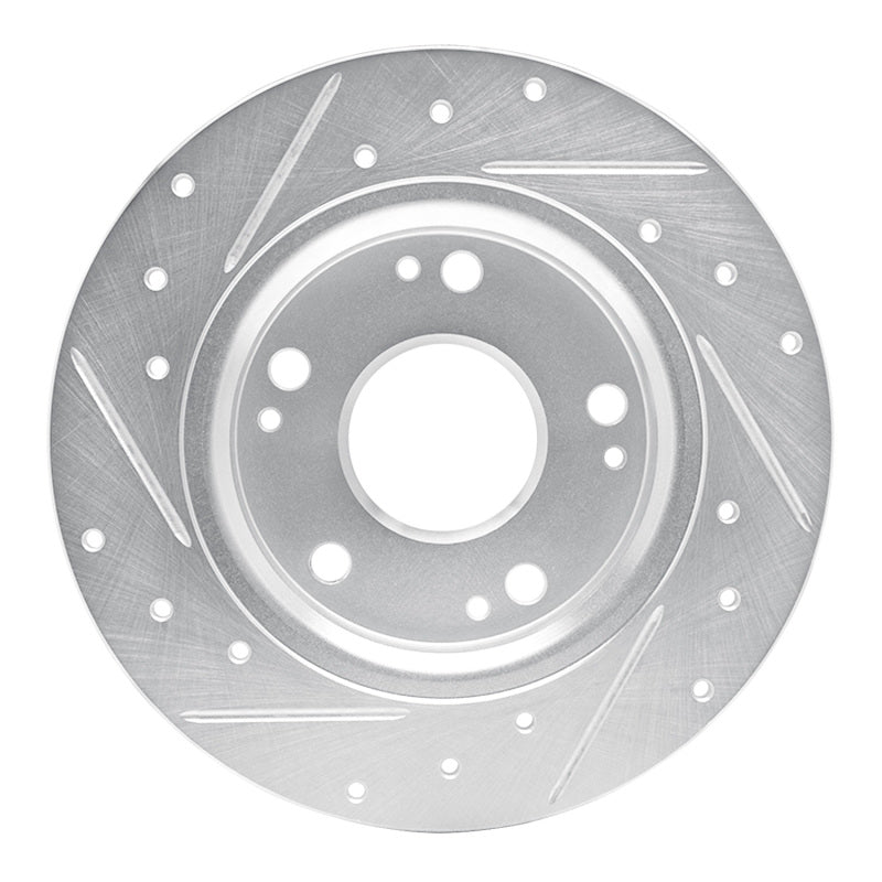 DFC 11-15 Honda CR-Z Rear Right Drilled & Slotted Silver Brake Rotor