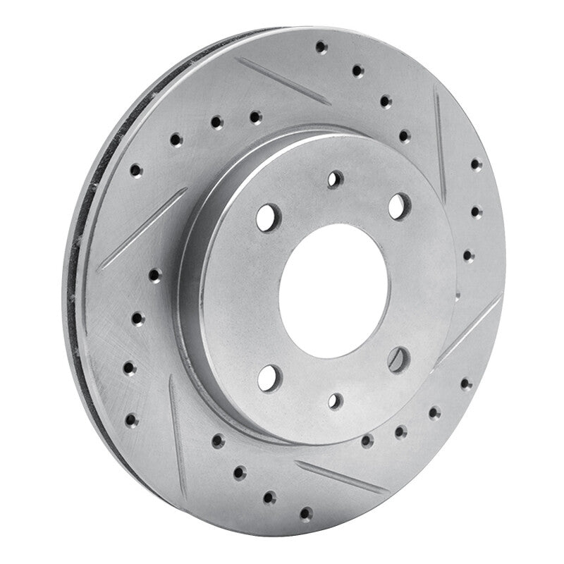 DFC 85-91 Dodge 2000 GTX Front Right Drilled & Slotted Silver Brake Rotor