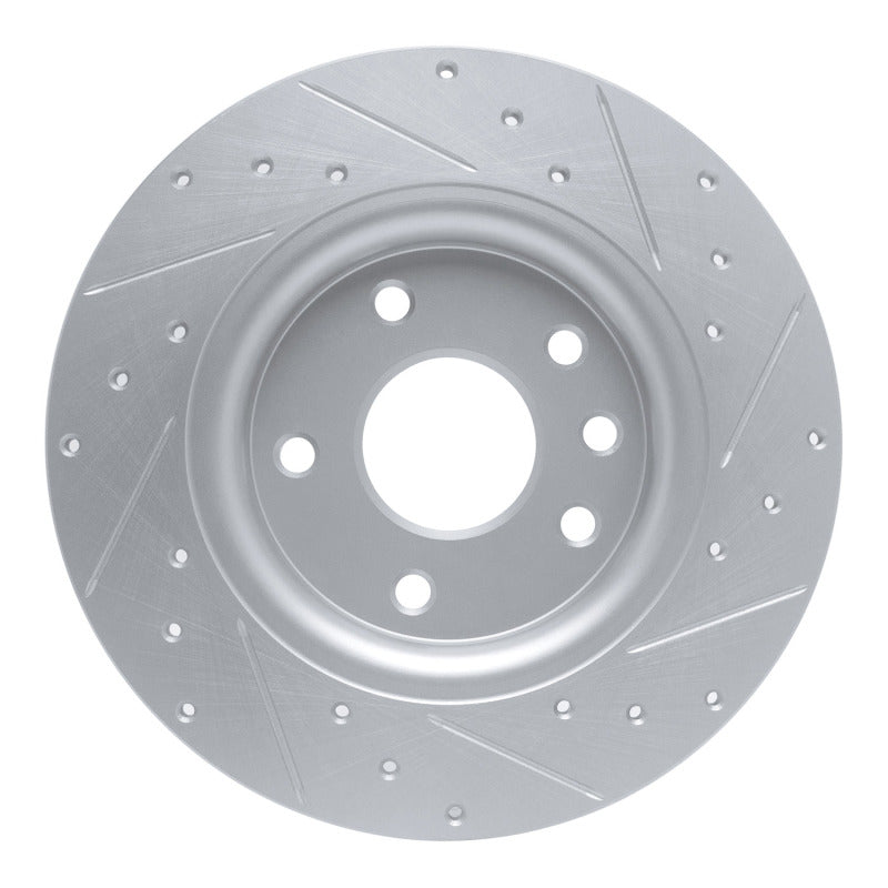R1 17-25 Chrysler Grand Caravan Rear Left Drilled & Slotted Silver Brake Rotor